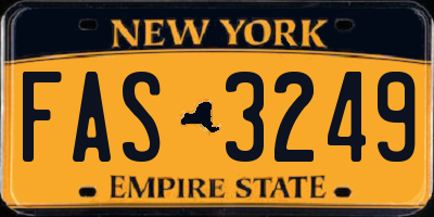 NY license plate FAS3249