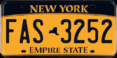 NY license plate FAS3252