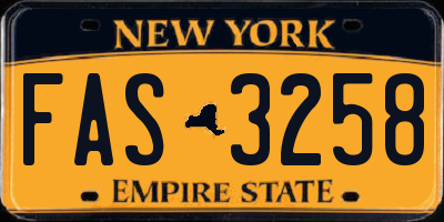 NY license plate FAS3258