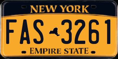 NY license plate FAS3261
