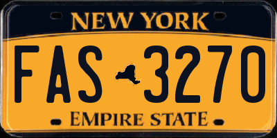 NY license plate FAS3270