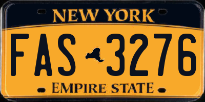 NY license plate FAS3276