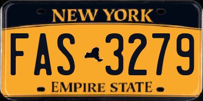 NY license plate FAS3279