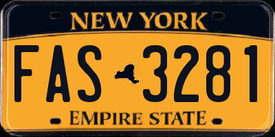NY license plate FAS3281