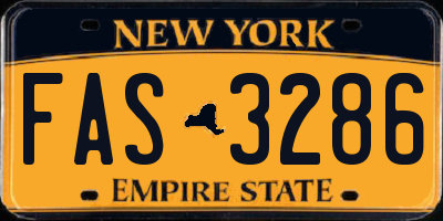 NY license plate FAS3286