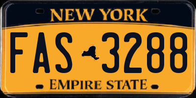 NY license plate FAS3288