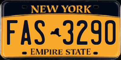 NY license plate FAS3290