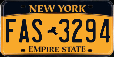 NY license plate FAS3294