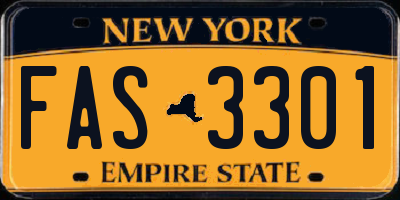 NY license plate FAS3301