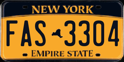 NY license plate FAS3304