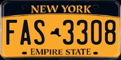 NY license plate FAS3308