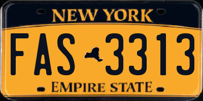 NY license plate FAS3313
