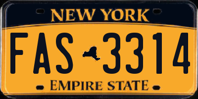 NY license plate FAS3314