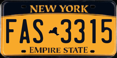 NY license plate FAS3315