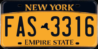 NY license plate FAS3316