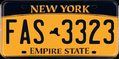 NY license plate FAS3323