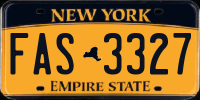 NY license plate FAS3327