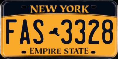 NY license plate FAS3328