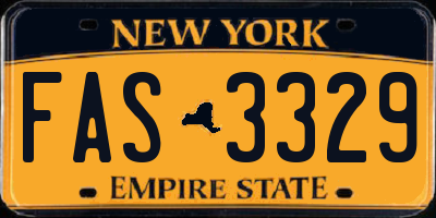NY license plate FAS3329