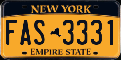 NY license plate FAS3331