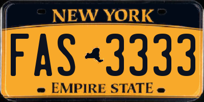 NY license plate FAS3333