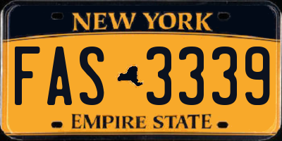 NY license plate FAS3339