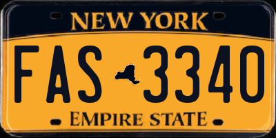 NY license plate FAS3340