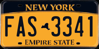 NY license plate FAS3341