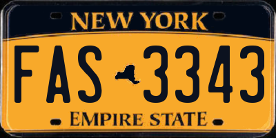 NY license plate FAS3343