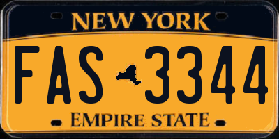 NY license plate FAS3344