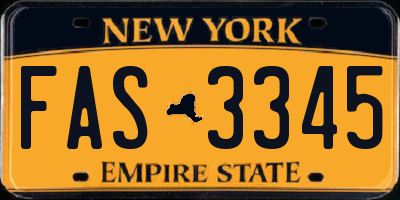 NY license plate FAS3345