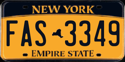NY license plate FAS3349