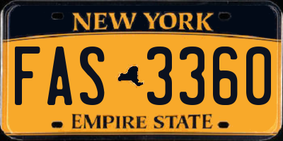 NY license plate FAS3360