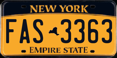 NY license plate FAS3363