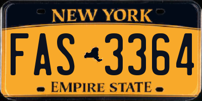 NY license plate FAS3364