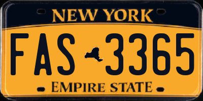 NY license plate FAS3365