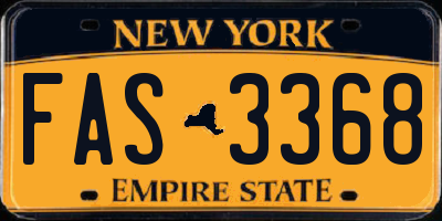 NY license plate FAS3368