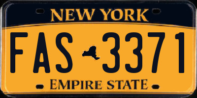 NY license plate FAS3371