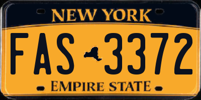 NY license plate FAS3372