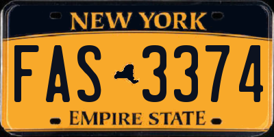 NY license plate FAS3374