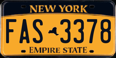 NY license plate FAS3378