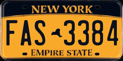 NY license plate FAS3384