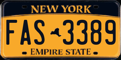 NY license plate FAS3389
