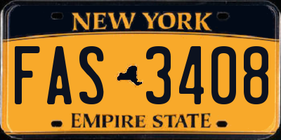 NY license plate FAS3408