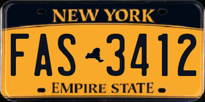 NY license plate FAS3412