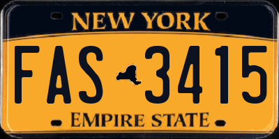 NY license plate FAS3415