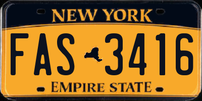 NY license plate FAS3416