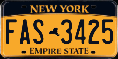 NY license plate FAS3425