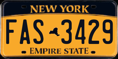 NY license plate FAS3429