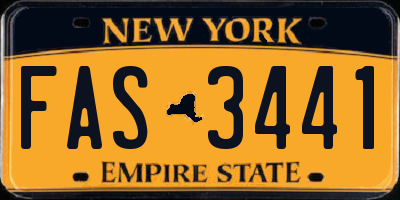 NY license plate FAS3441